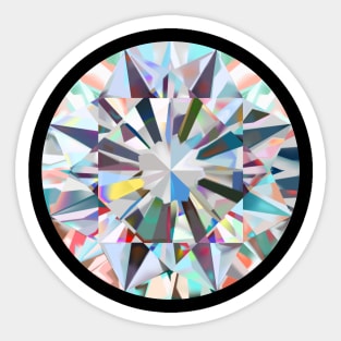 Bright multi-colored crystal of a round shape. Sticker